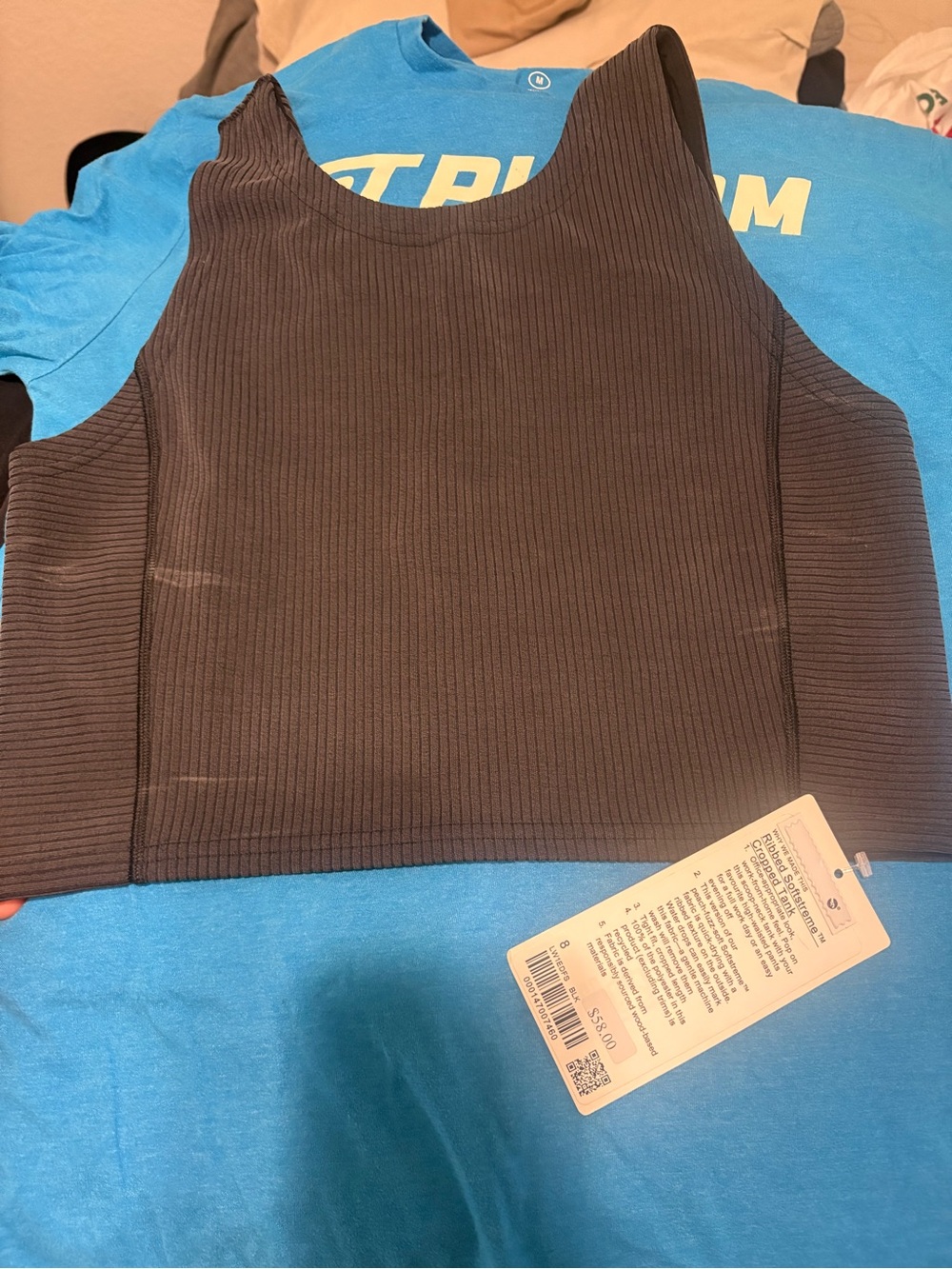 lululemon athletica Ribbed Crop Tank Top - Black